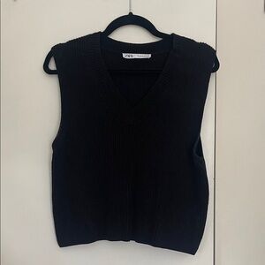 Zara Classic Black Sleeveless Sweater
